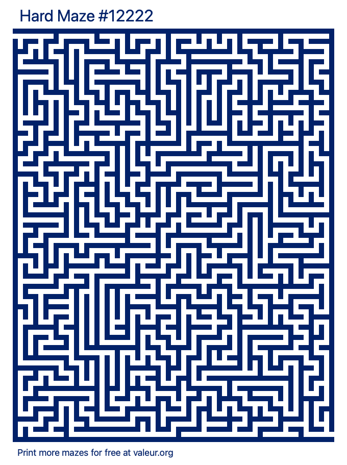 Free Printable Hard Maze number 12222
