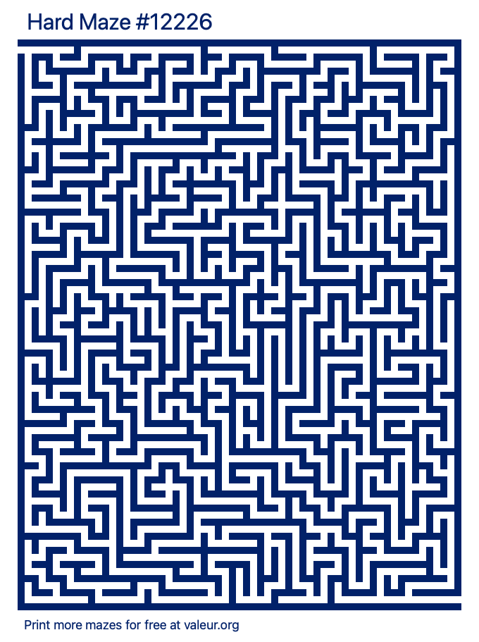Free Printable Hard Maze number 12226