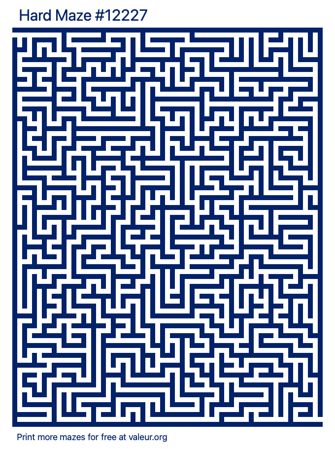 Free Printable Hard Maze number 12227