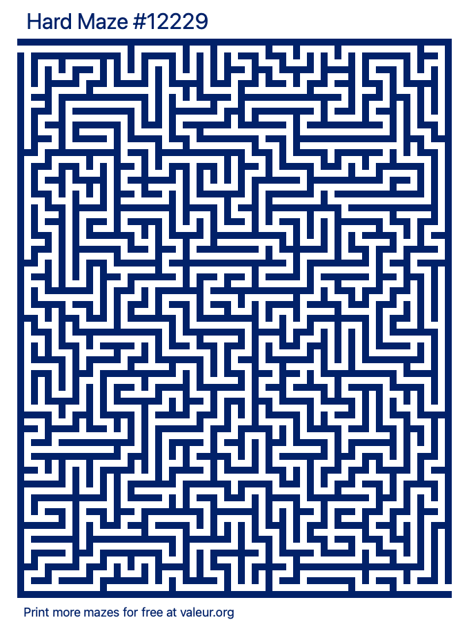 Free Printable Hard Maze number 12229