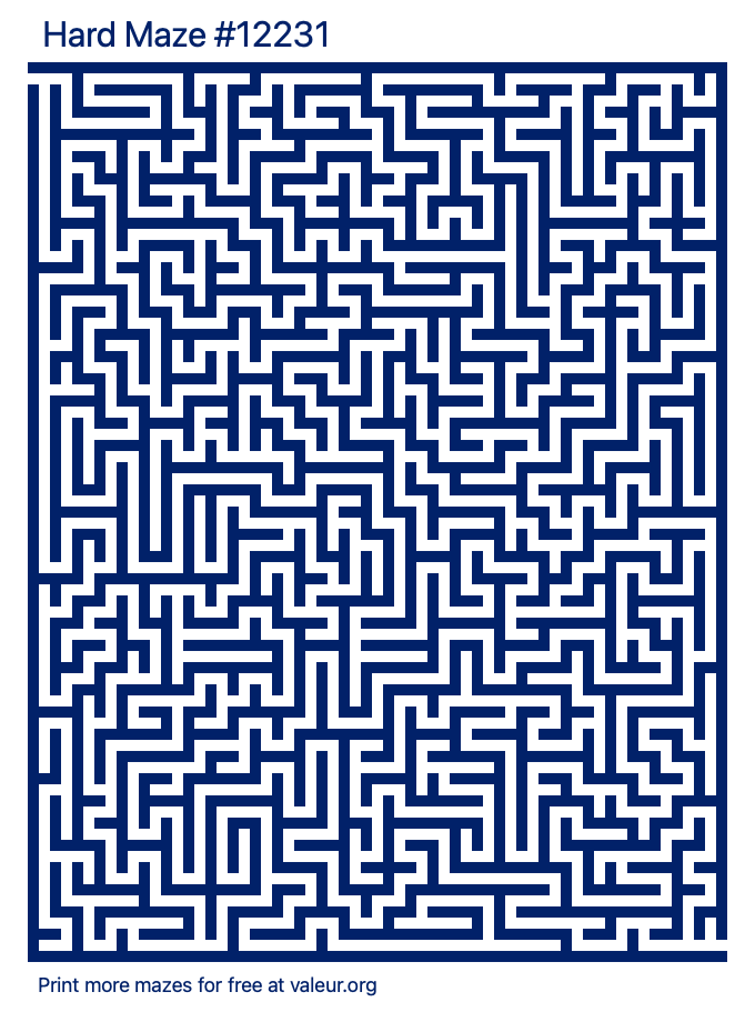 Free Printable Hard Maze number 12231