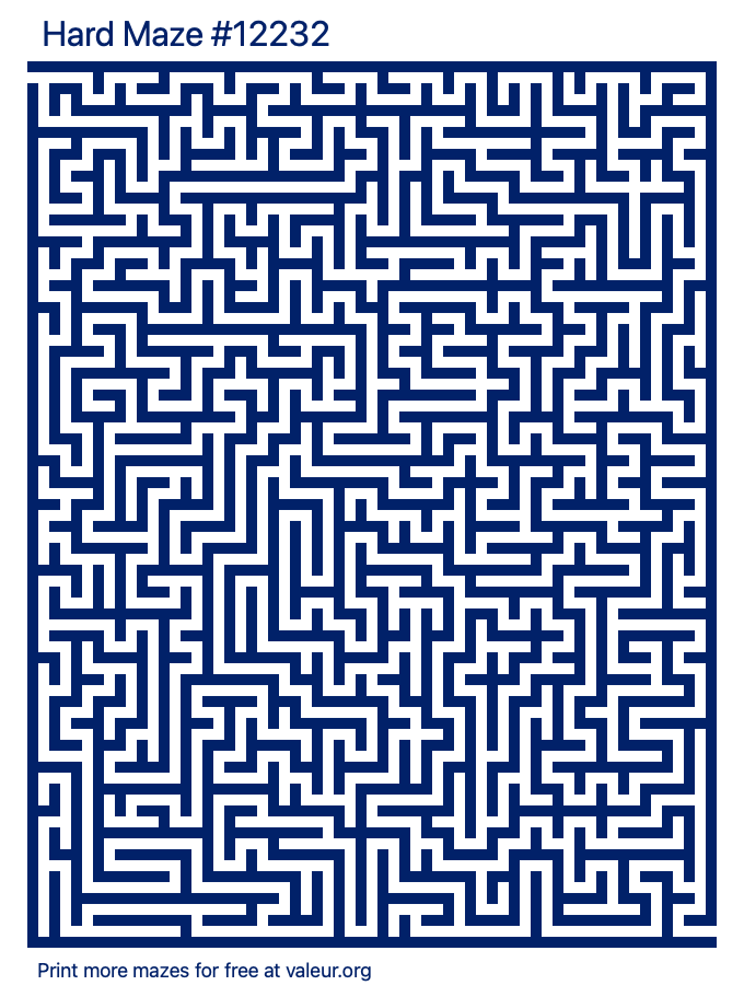 Free Printable Hard Maze number 12232