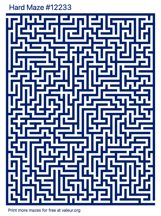 Free Printable Hard Maze number 12233