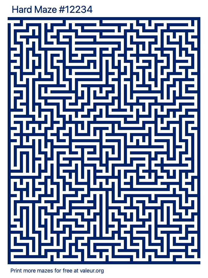 Free Printable Hard Maze number 12234