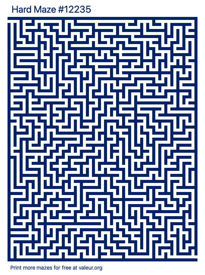 Free Printable Hard Maze number 12235