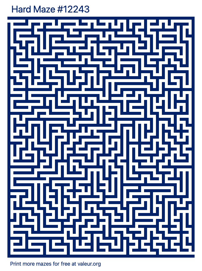 Free Printable Hard Maze number 12243