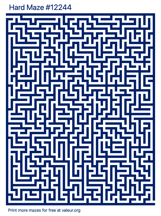 Free Printable Hard Maze number 12244