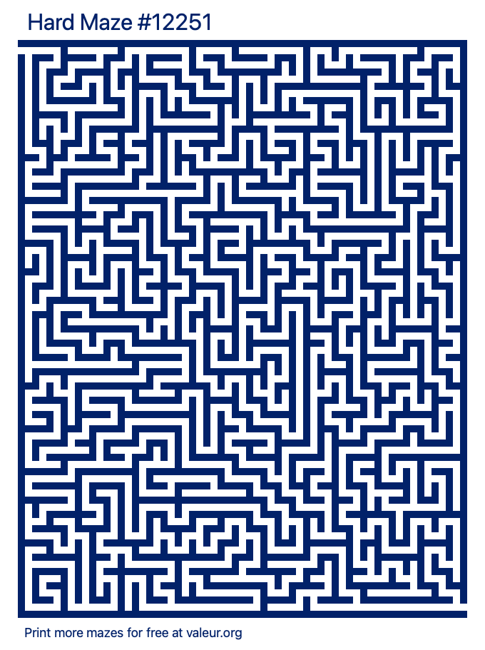 Free Printable Hard Maze number 12251
