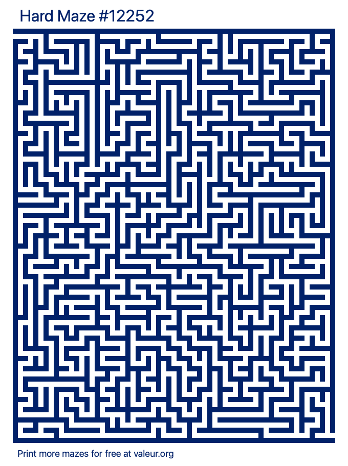 Free Printable Hard Maze number 12252