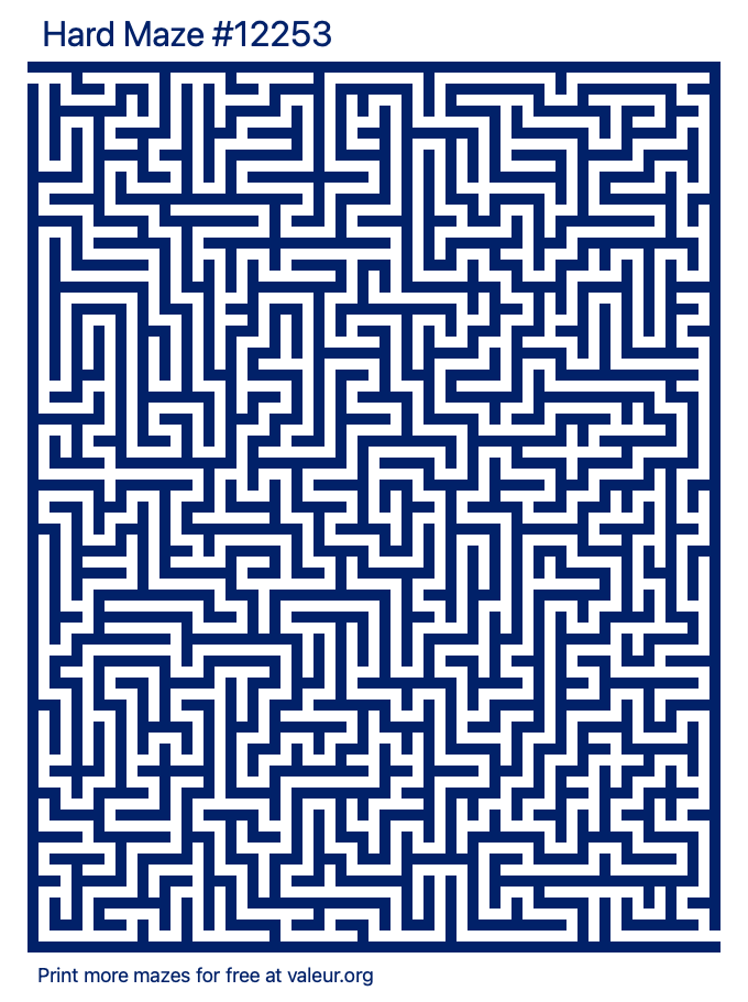 Free Printable Hard Maze number 12253