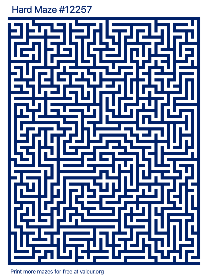 Free Printable Hard Maze number 12257