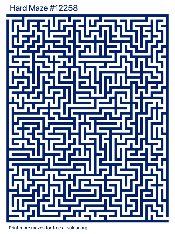 Free Printable Hard Maze number 12258
