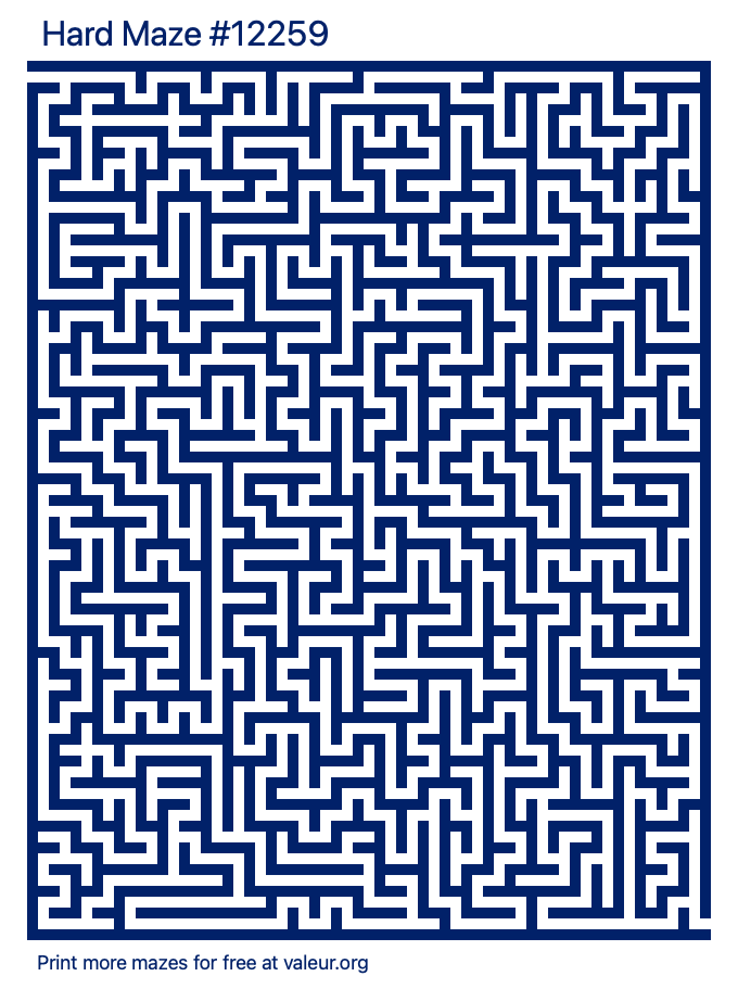 Free Printable Hard Maze number 12259