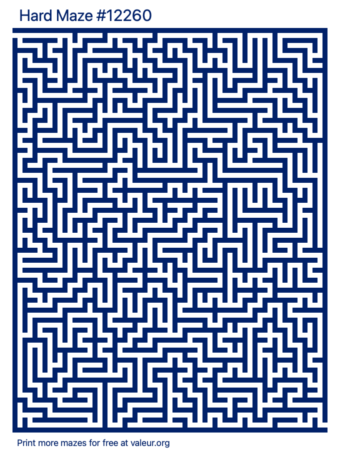 Free Printable Hard Maze number 12260