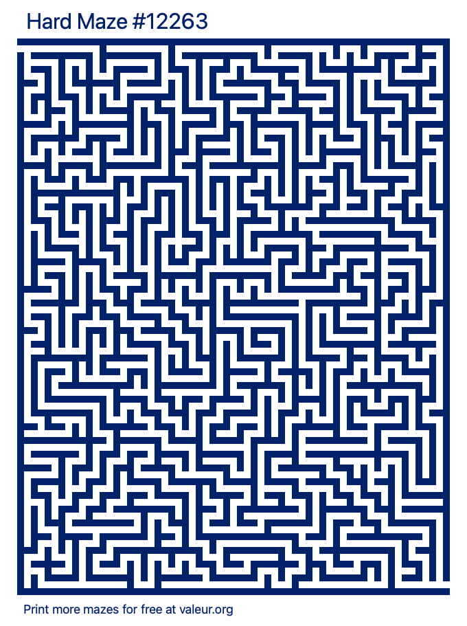 Free Printable Hard Maze number 12263
