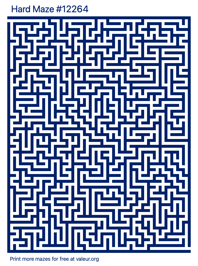 Free Printable Hard Maze number 12264