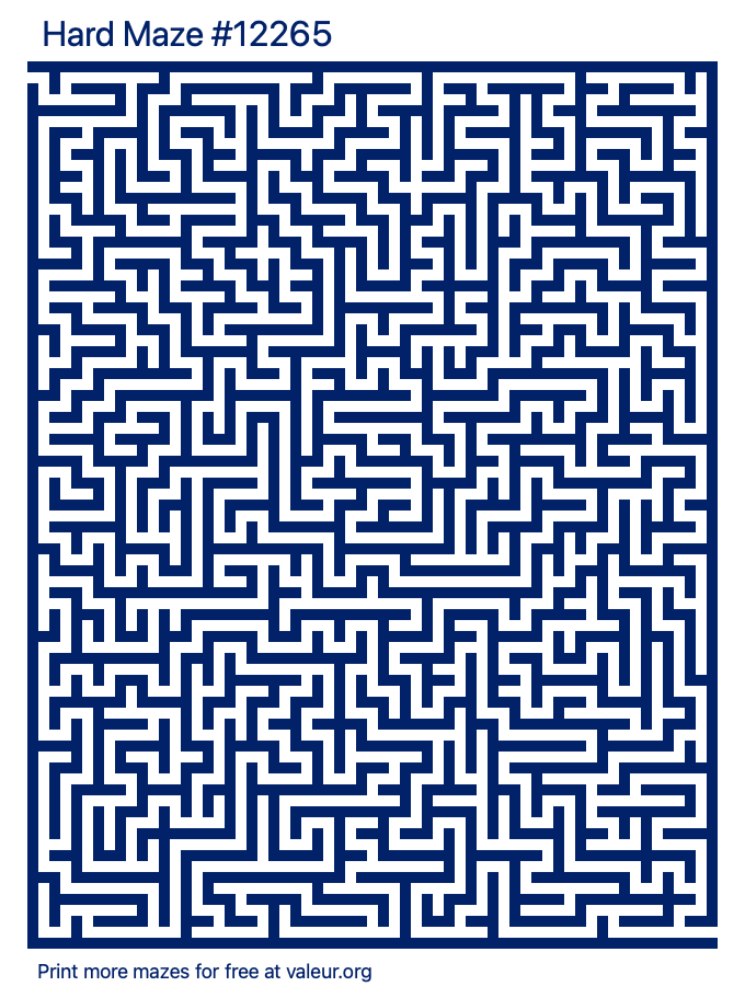 Free Printable Hard Maze number 12265