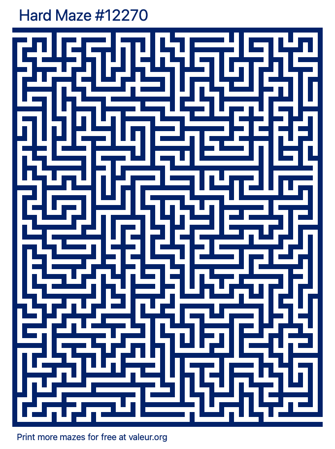 Free Printable Hard Maze number 12270