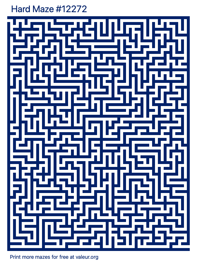 Free Printable Hard Maze number 12272