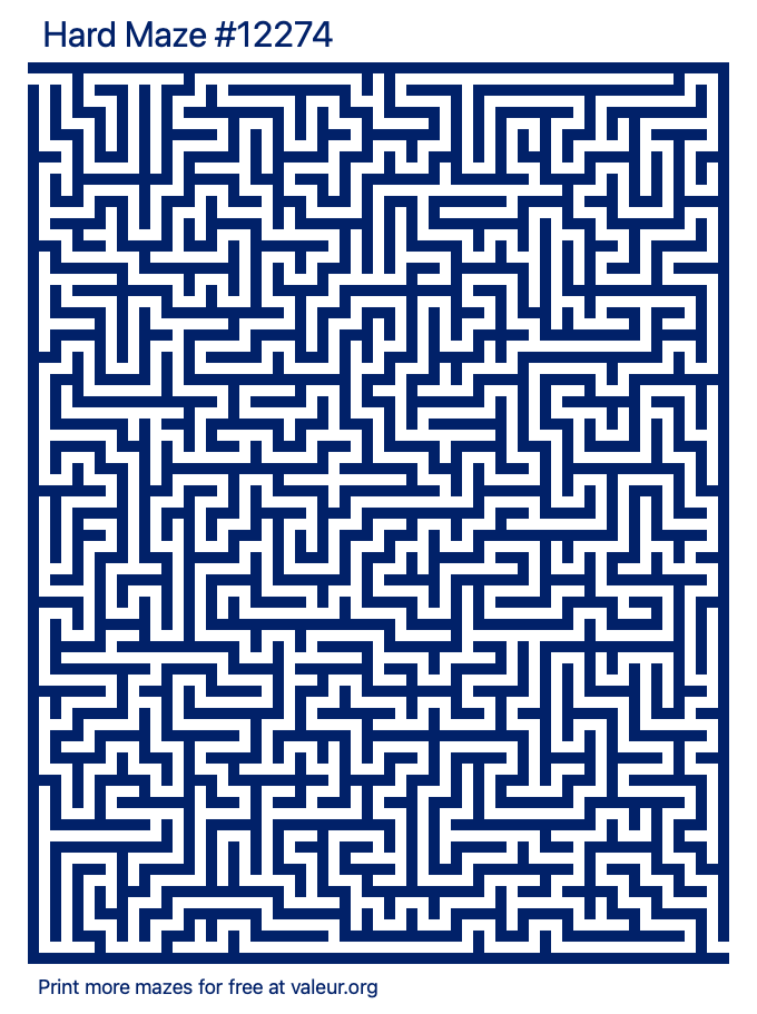Free Printable Hard Maze number 12274