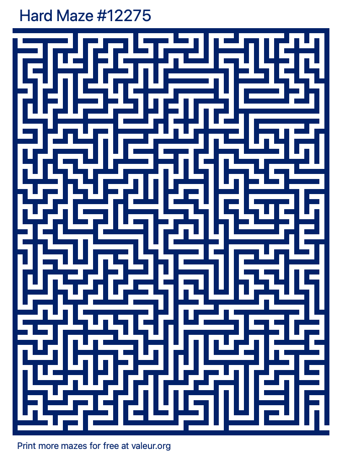 Free Printable Hard Maze number 12275