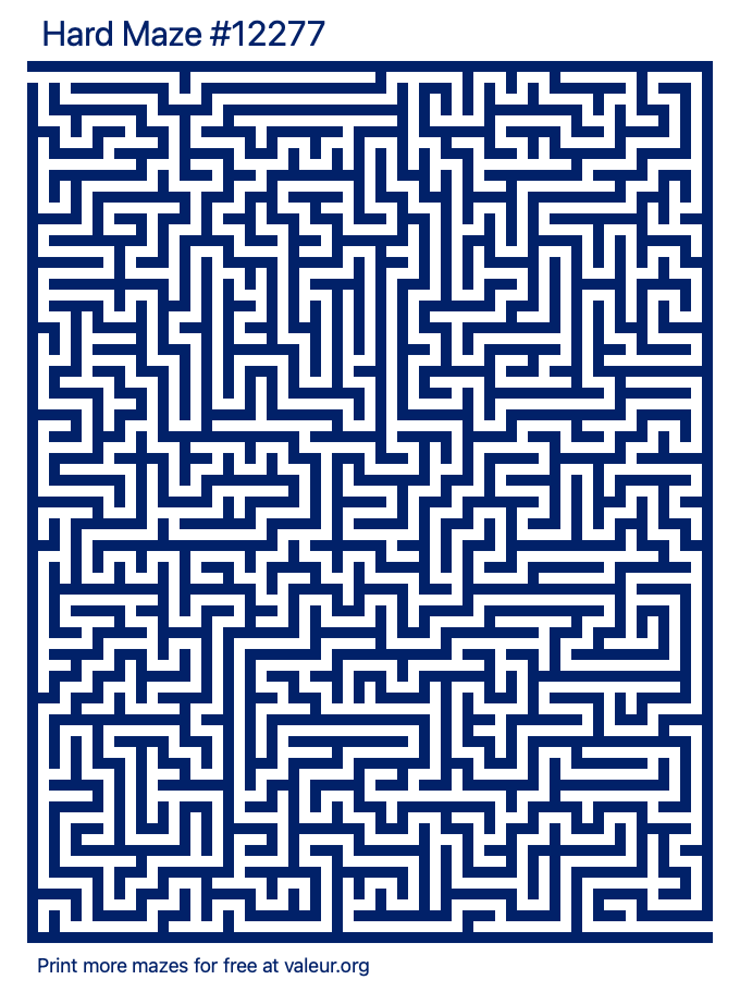 Free Printable Hard Maze number 12277