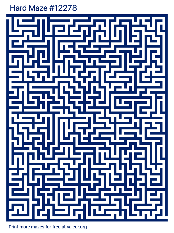 Free Printable Hard Maze number 12278