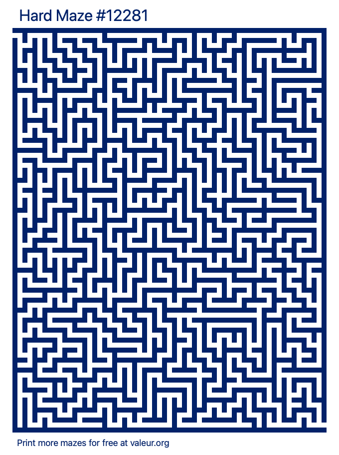 Free Printable Hard Maze number 12281