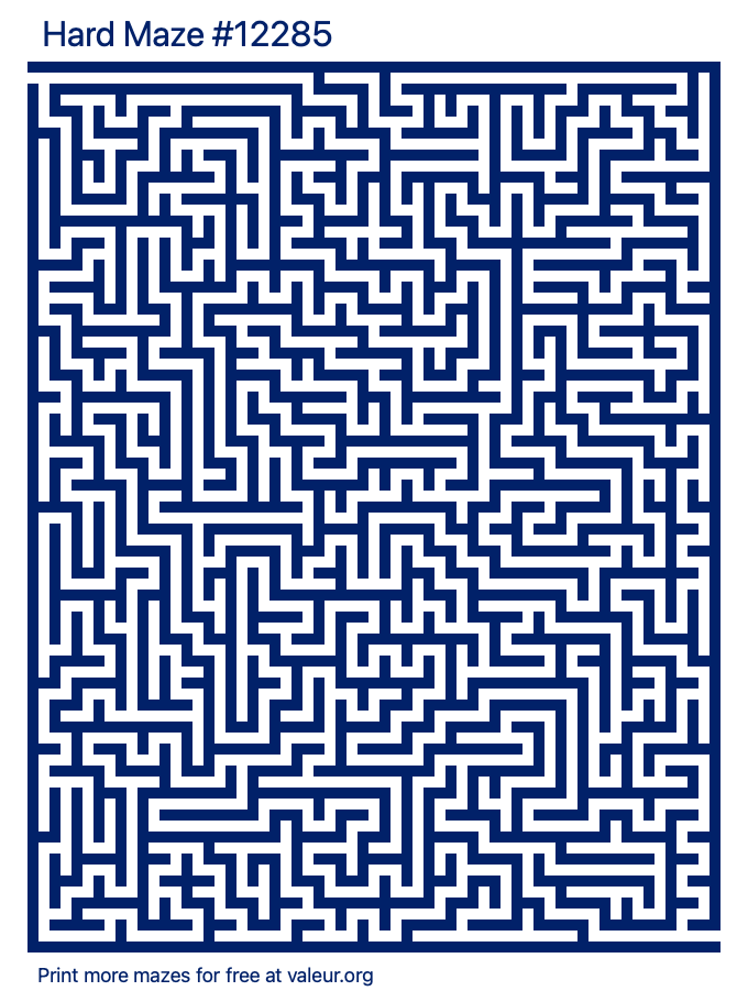Free Printable Hard Maze number 12285