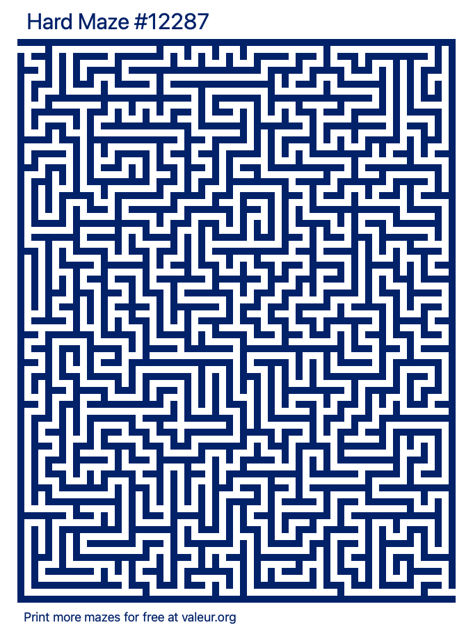 Free Printable Hard Maze number 12287