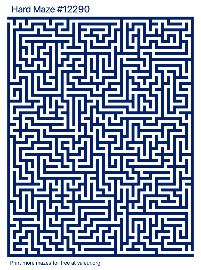 Free Printable Hard Maze number 12290