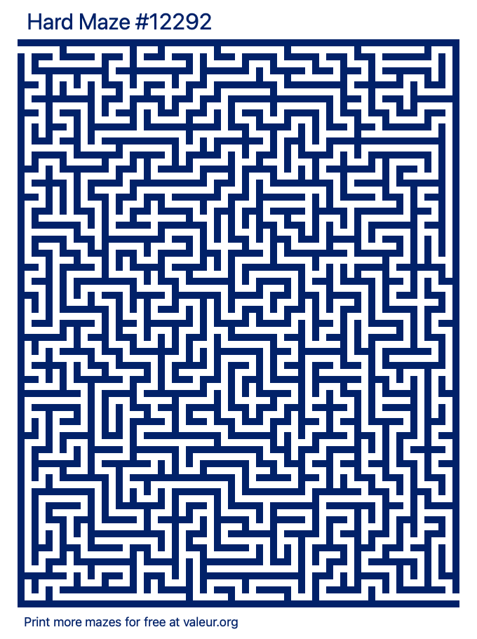 Free Printable Hard Maze number 12292