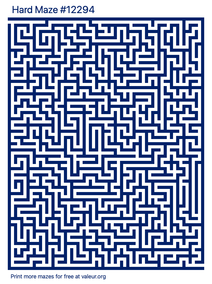 Free Printable Hard Maze number 12294