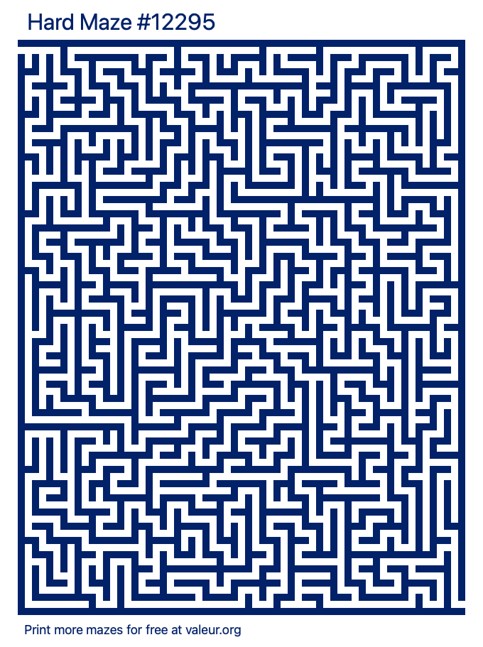Free Printable Hard Maze number 12295