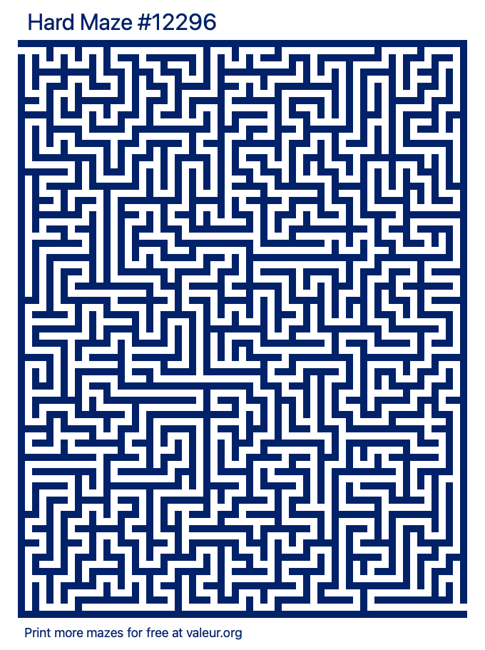 Free Printable Hard Maze number 12296