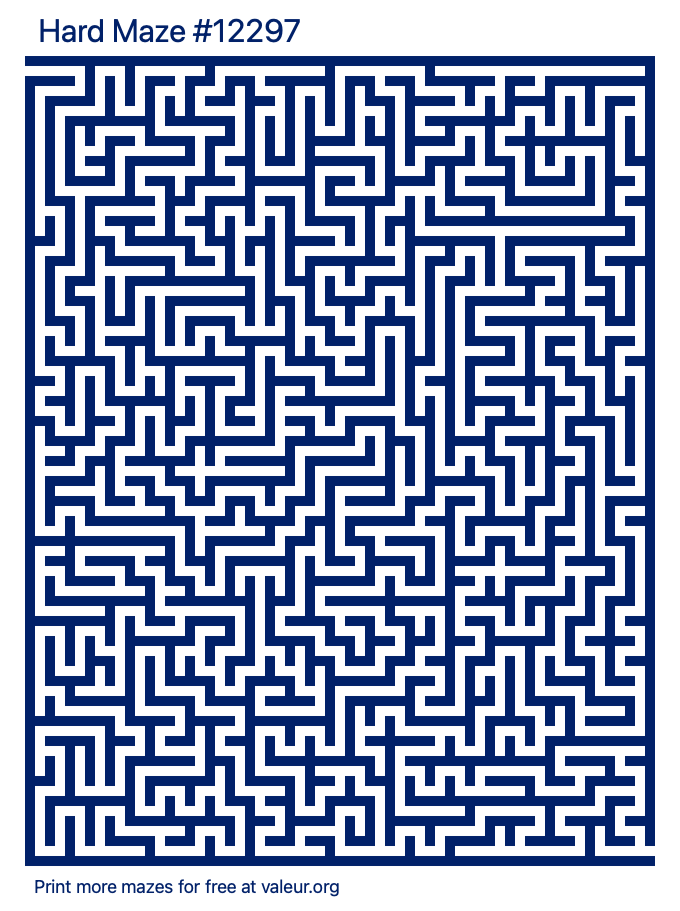 Free Printable Hard Maze with the Answer #12297