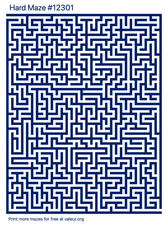 Free Printable Hard Maze number 12301