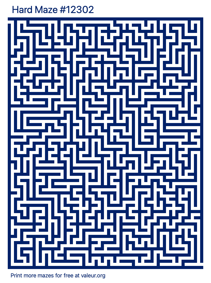Free Printable Hard Maze number 12302