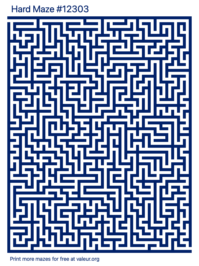 Free Printable Hard Maze number 12303