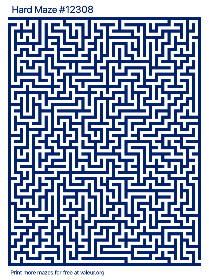 Free Printable Hard Maze number 12308