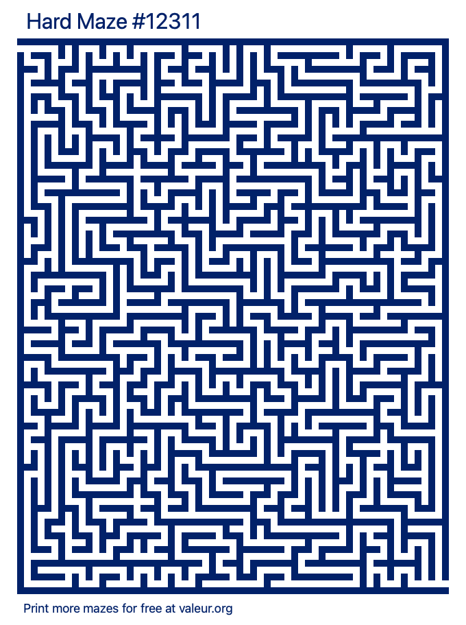 Free Printable Hard Maze number 12311