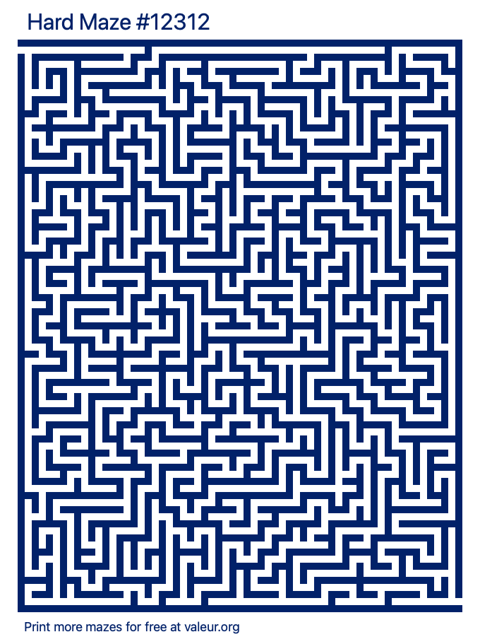 Free Printable Hard Maze number 12312