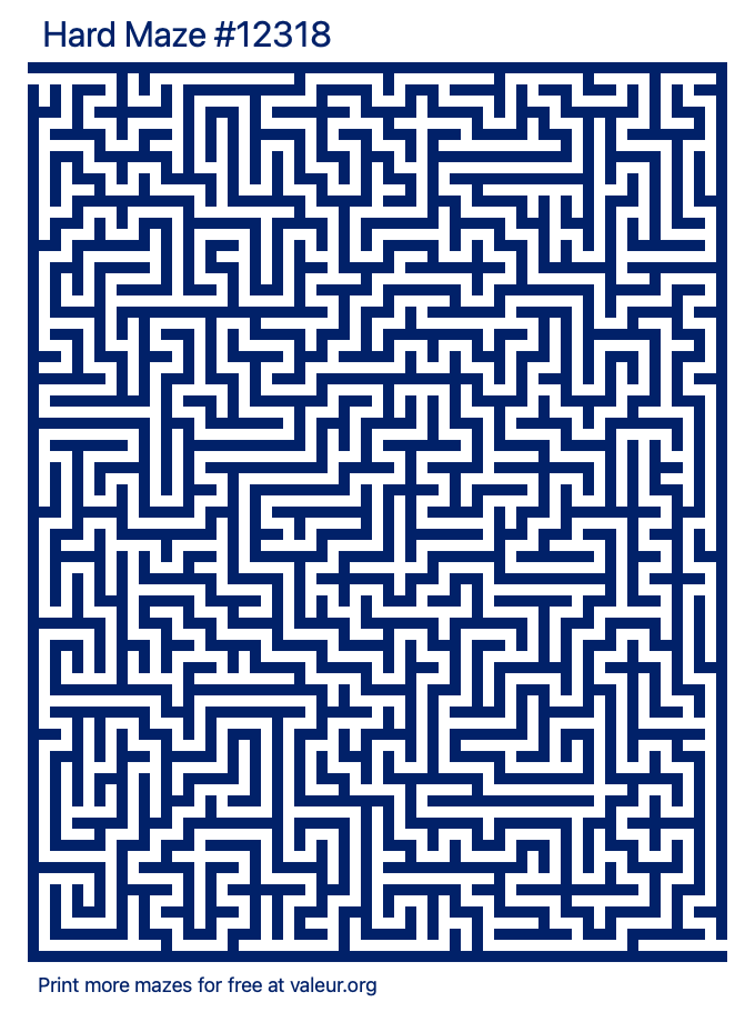 Free Printable Hard Maze number 12318
