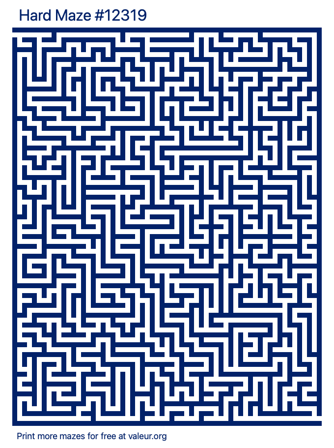 Free Printable Hard Maze number 12319