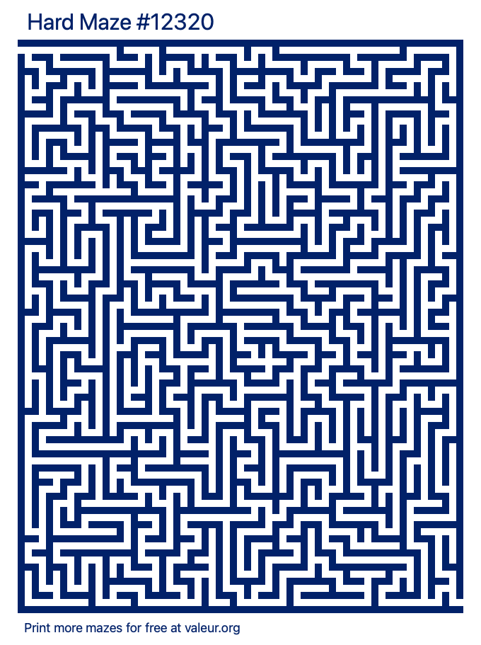 Free Printable Hard Maze number 12320