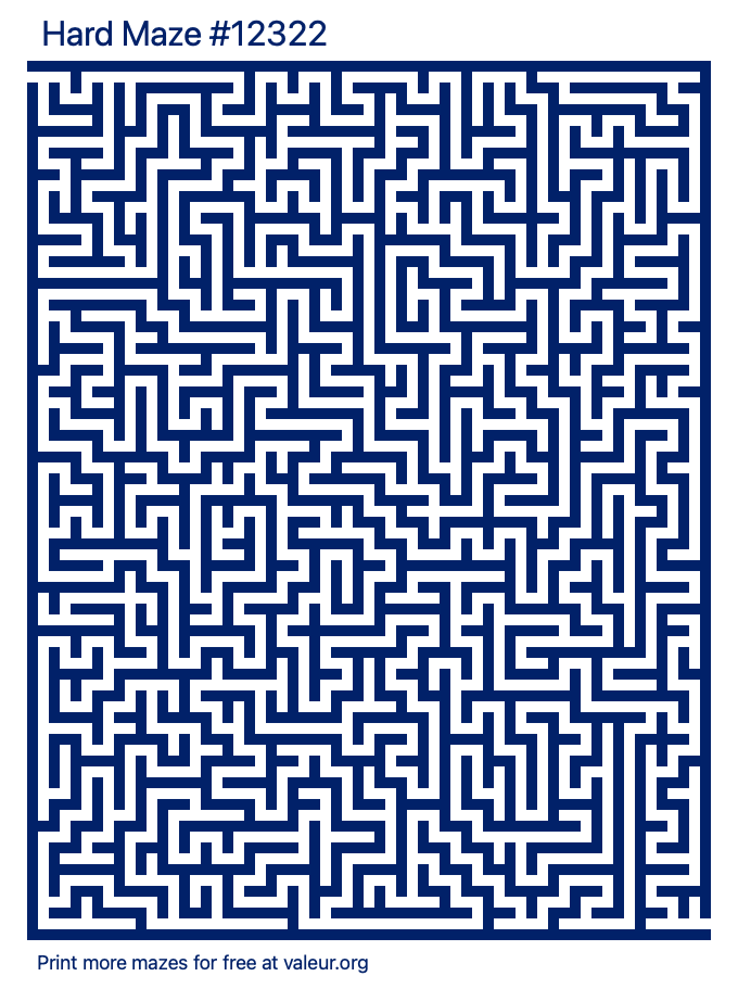 Free Printable Hard Maze number 12322