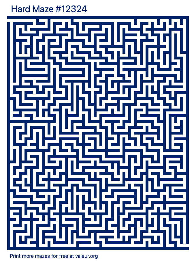 Free Printable Hard Maze number 12324