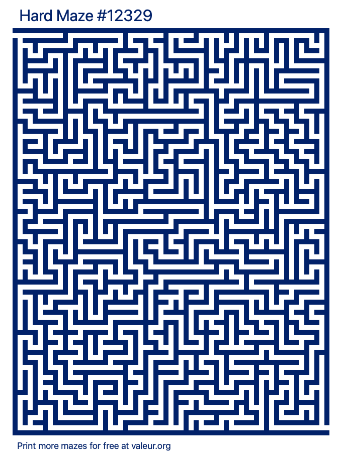 Free Printable Hard Maze number 12329