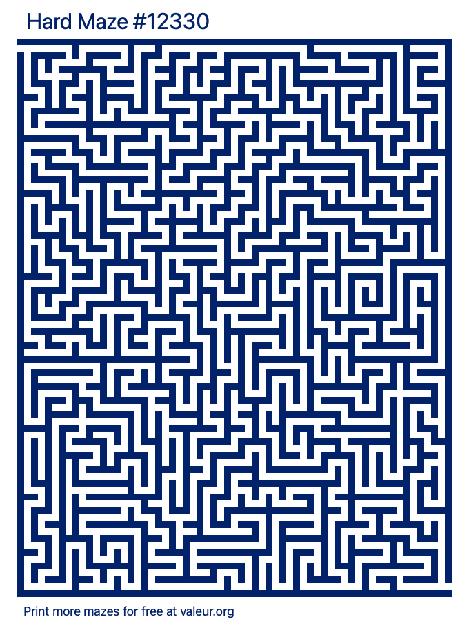 Free Printable Hard Maze number 12330