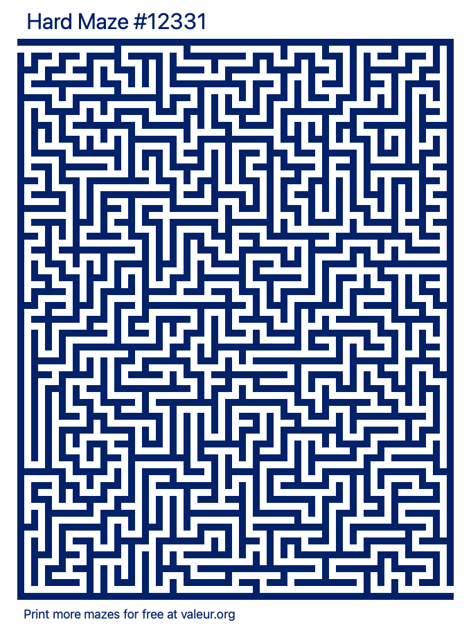 Free Printable Hard Maze number 12331